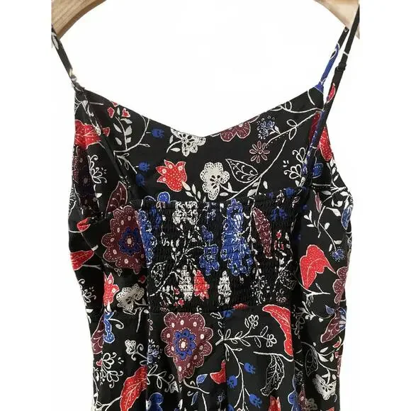 Old Navy Summer Dress Women's Size Large Black Mini Floral Straps - Picture 4 of 8